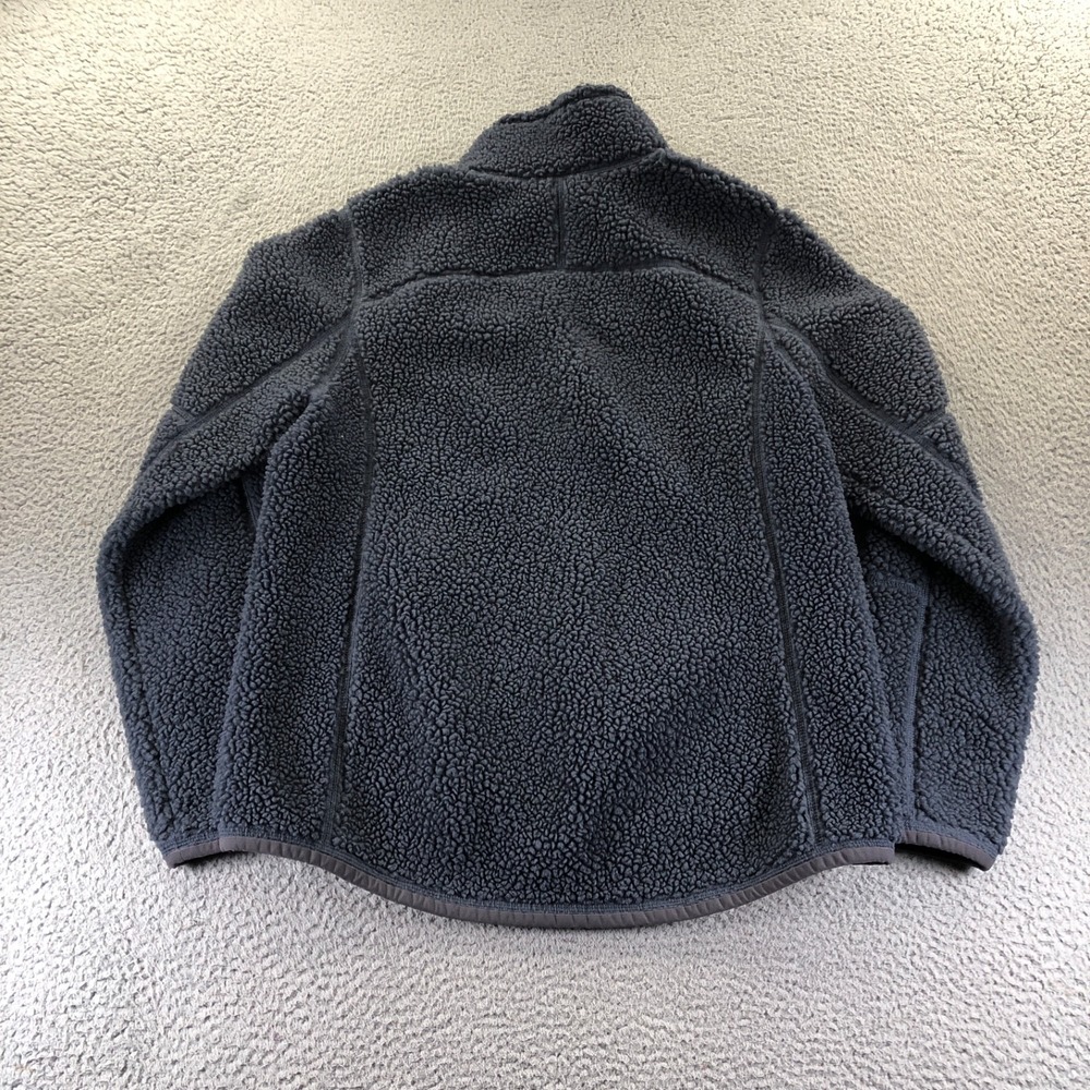 LL Bean Jacket Womens Large Blue Mountain Pile Fleece Full Zip Deep Sherpa - Picture 5 of 12